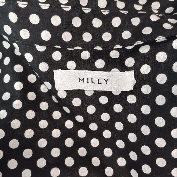 2 For $30 MILLY BLOUSE  S POLKA DOT COLD SHOULDER COTTON PARISIAN BLOUSE 8 - Picture 8 of 11